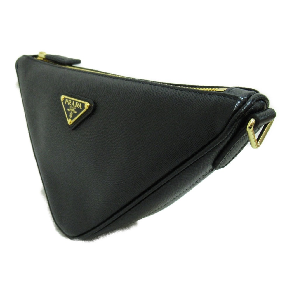 PRADA Shoulder bag with chain Black Safiano leather 1BC543VDOZNZVF0002 - Picture 2 of 9